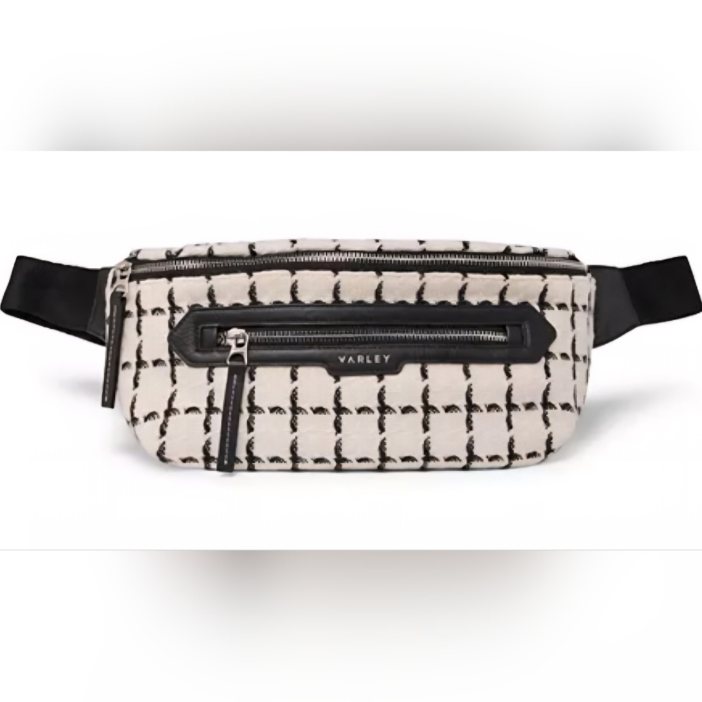 NWT Varley Roby Belt Bag- One Size- Egret Mono Check Print - Picture 8 of 11
